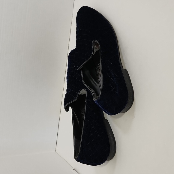 Giorgio Brutini “Chatwal” Navy Blue Diamond Stitched Velvet Slip On Loafer Shoes - Picture 4 of 12